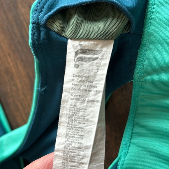 Fabletics No-Bounce Sports Bra Zip-Up Size Medium Green High Impact - Picture 8 of 11